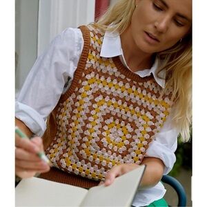 J. Crew Multicolor Crochet Sweater Vest